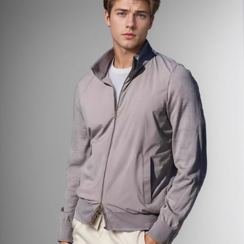 Herren modische Leichtjacke mit Stehkragen und praktischen Taschen Drune