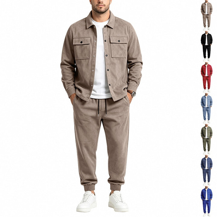 Herren Overshirt- und Jogginghose-Set aus weichem Baumwollmix Drune