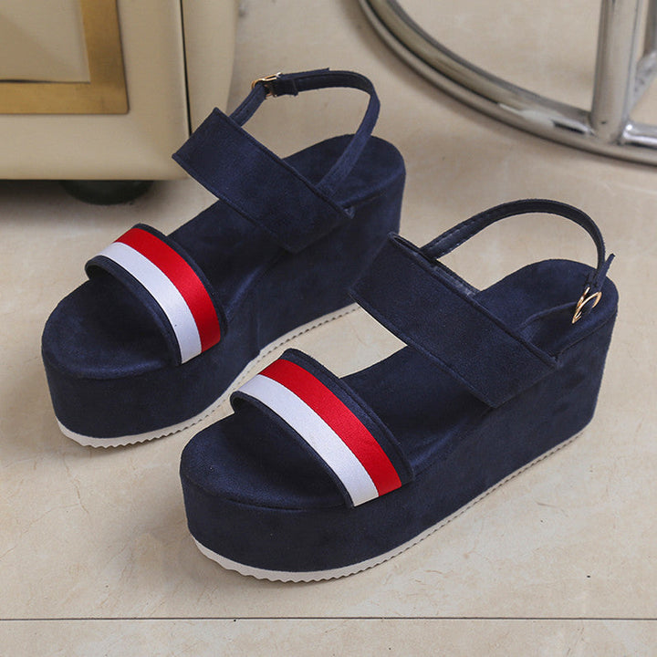 Damen Plattform-Sandalen mit modischem Riemchen-Design Drune