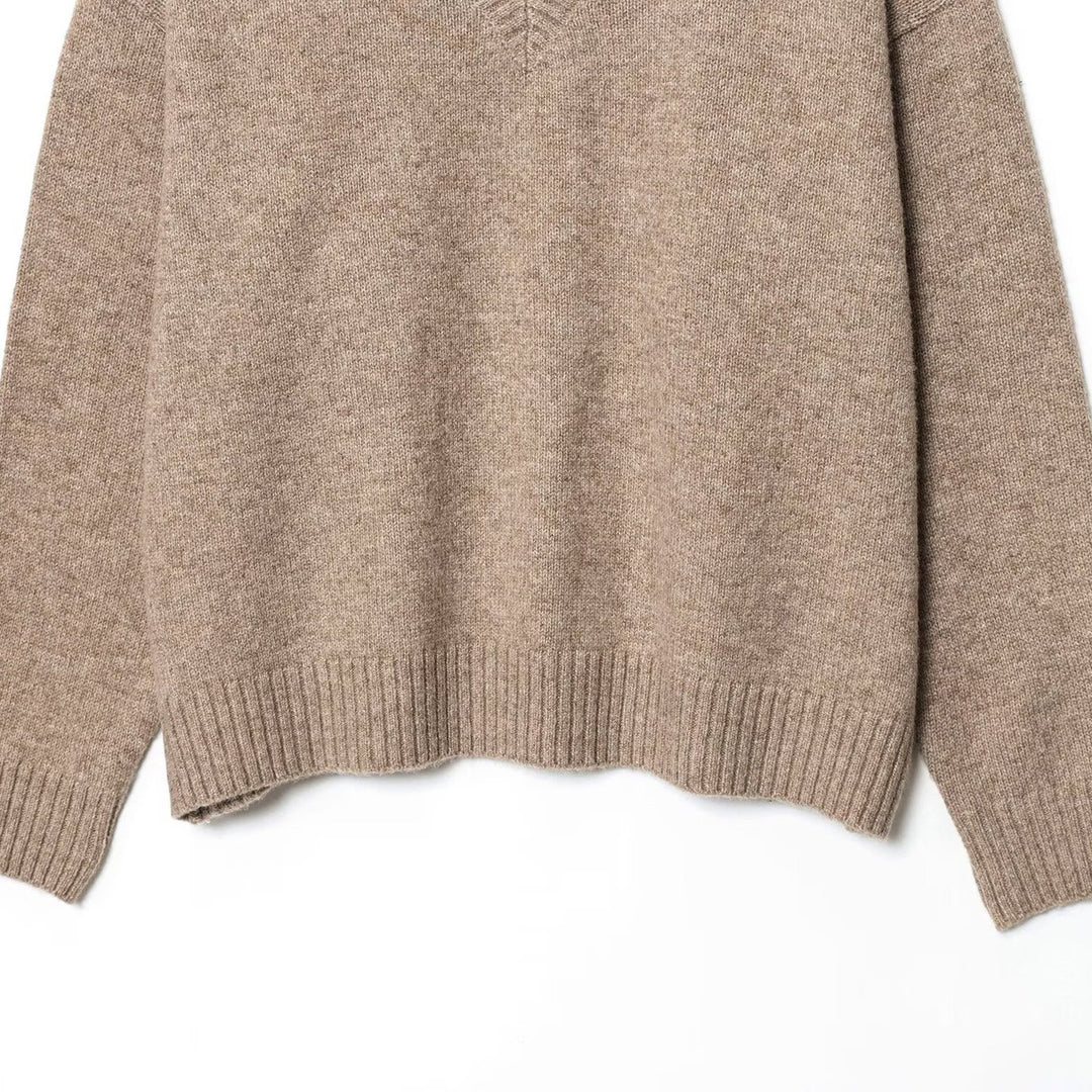 Damen komfortabler V-Ausschnitt Pullover Drune