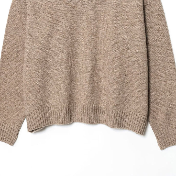 Damen komfortabler V-Ausschnitt Pullover Drune