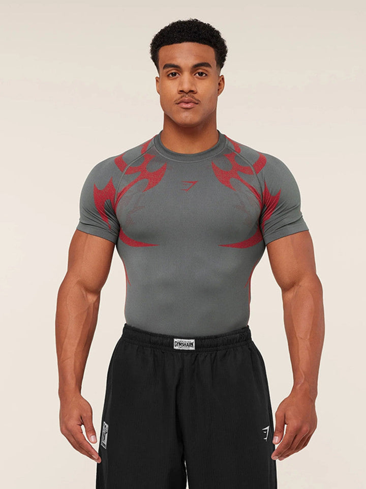 Herren nan nahtloses formgebendes Funktionsshirt mit Kompressionseffekt und ergonomischen Muskelzonen Drune