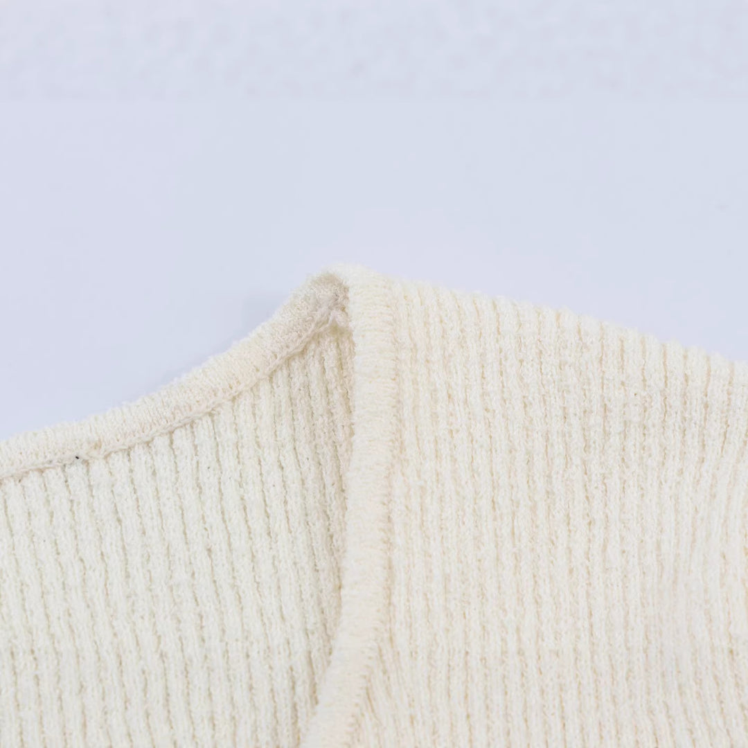 Damen Asymmetrische Feinstrick-Cardigan mit Zierknopfleiste Drune