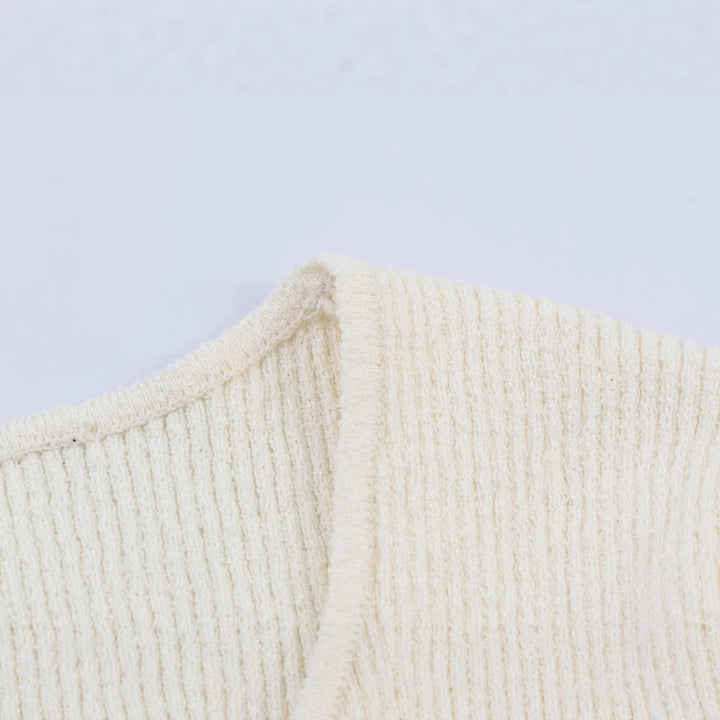 Damen Asymmetrische Feinstrick-Cardigan mit Zierknopfleiste Drune