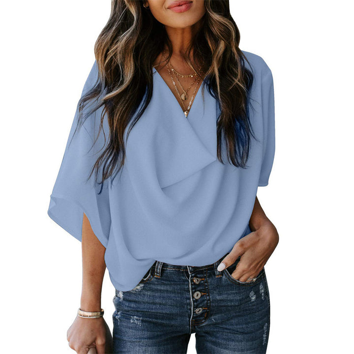 Damen Elegante Drapierte Bluse Drune