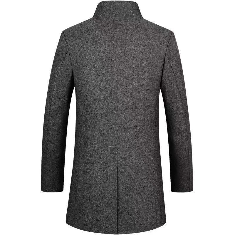 Herren eleganter Wollmantel mit modernem Schnitt und klassischen Details Drune