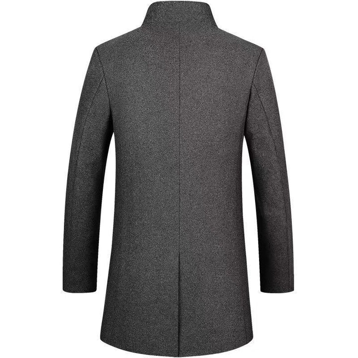 Herren eleganter Wollmantel mit modernem Schnitt und klassischen Details Drune