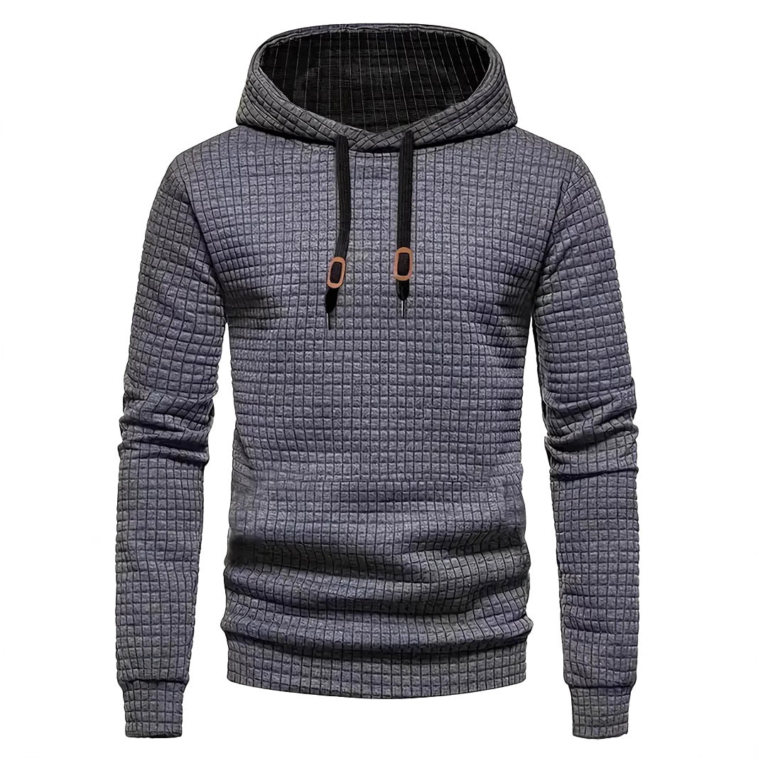 Herren nan gesteppter Kapuzenpullover mit Rechteck-Steppung, Tunnelzug und gerippten Bündchen Drune