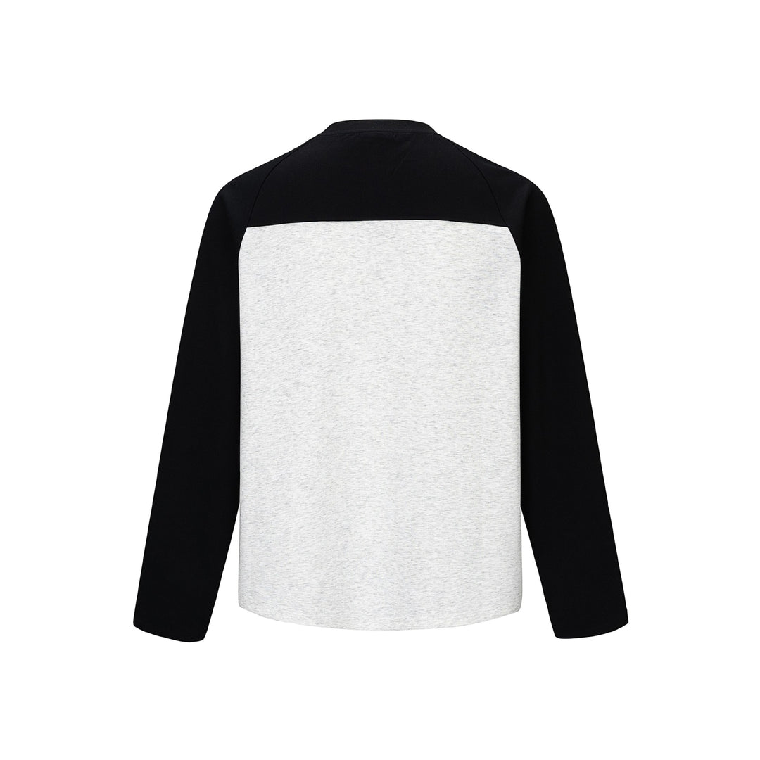 Unisex Raglan-Langarm‑Sweatshirt aus Baumwollmischung mit kontrastierenden Ärmeln und geripptem Rundhals Drune