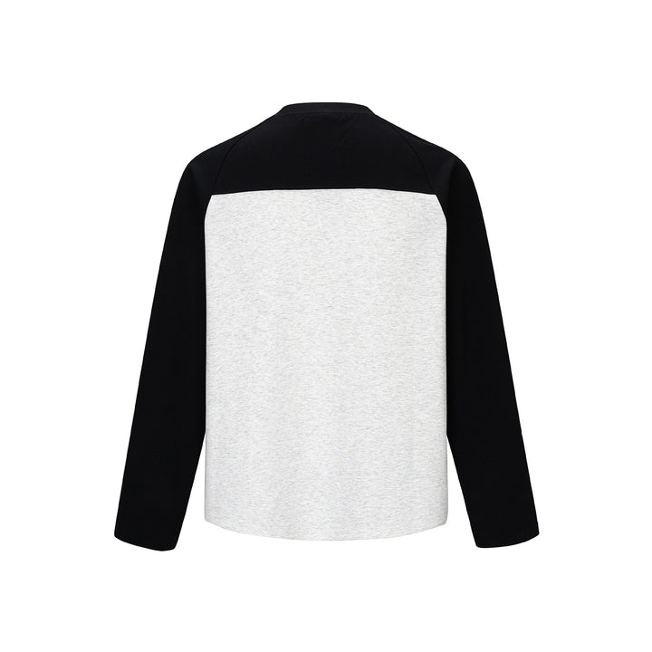 Unisex Raglan-Langarm‑Sweatshirt aus Baumwollmischung mit kontrastierenden Ärmeln und geripptem Rundhals Drune