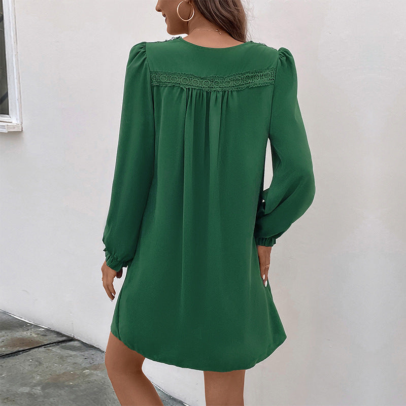 Damen Elegant Geschnittenes Wickelkleid Drune