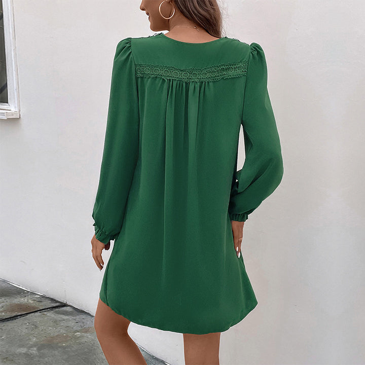 Damen Elegant Geschnittenes Wickelkleid Drune