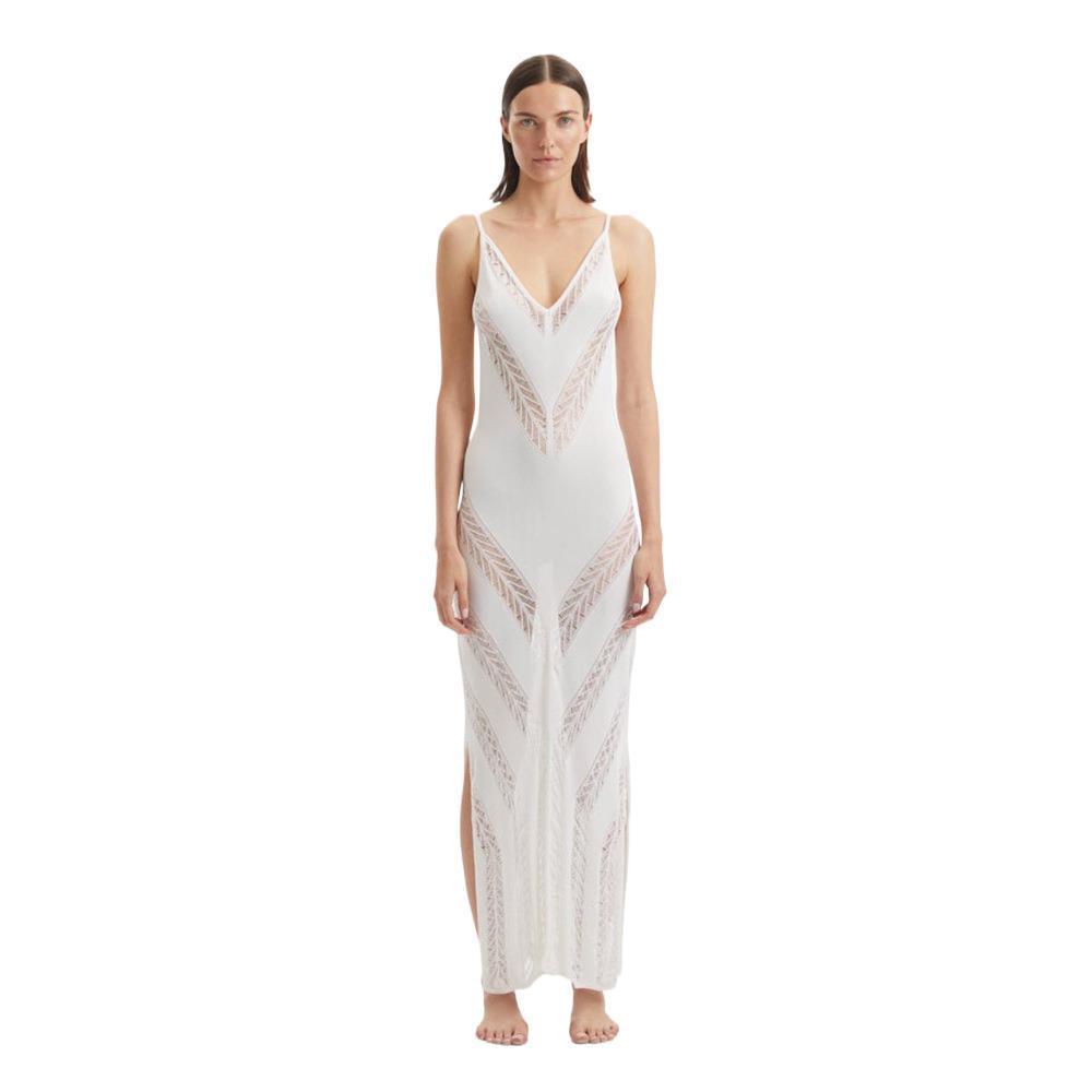Damen elegantes Strandkleid mit raffinierten Häkelpartien Drune