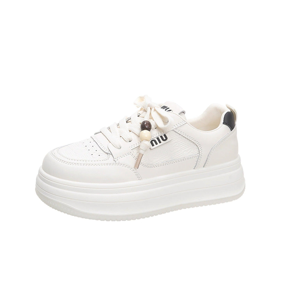 Damen Modische Sneakers mit elastischen Schnürsenkeln und dämpfender Sohle Drune