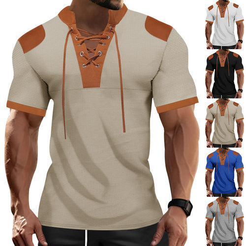 Herren sportliches Kurzarm-Shirt mit modischem Latz Drune
