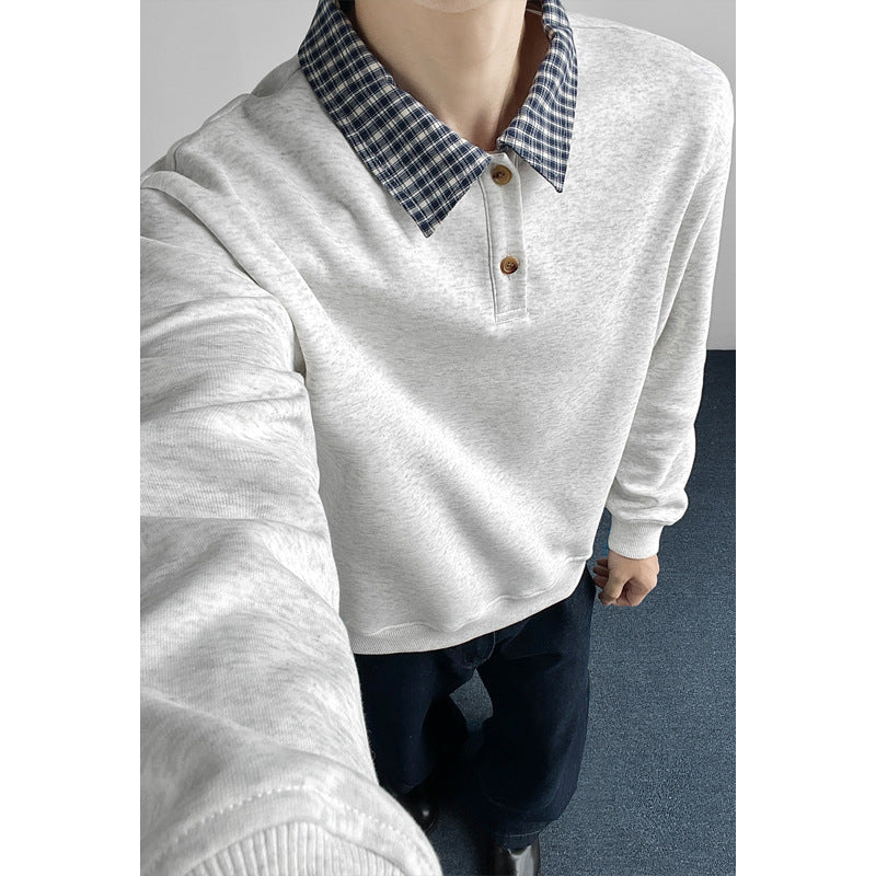 Herren Sportlicher Sweatshirt mit stylish Kragen Drune