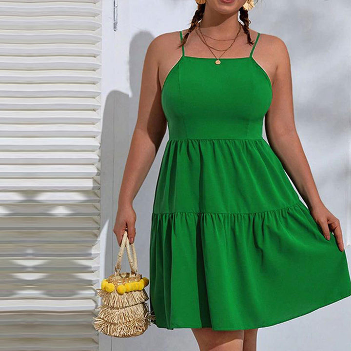Damen Freizeitkleid mit verführerischem Volant und verstellbaren Spagettiträgern Drune