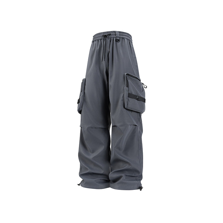 Herren Weite Utility-Cargohose mit großvolumigen Klappentaschen und Kordelzugbund Drune