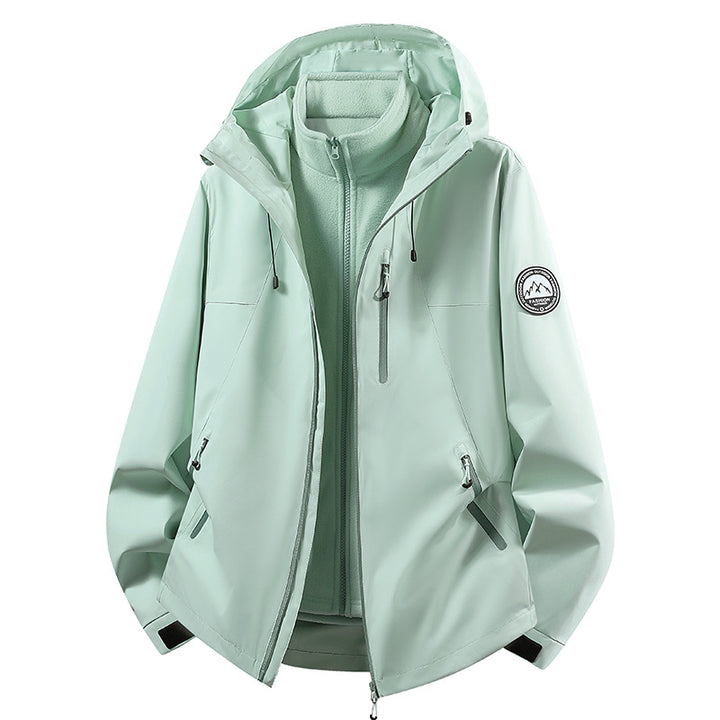 Damen sportive Regenjacke mit herausnehmbarem Fleece-Innenlayer und verstellbarer Kapuze Drune