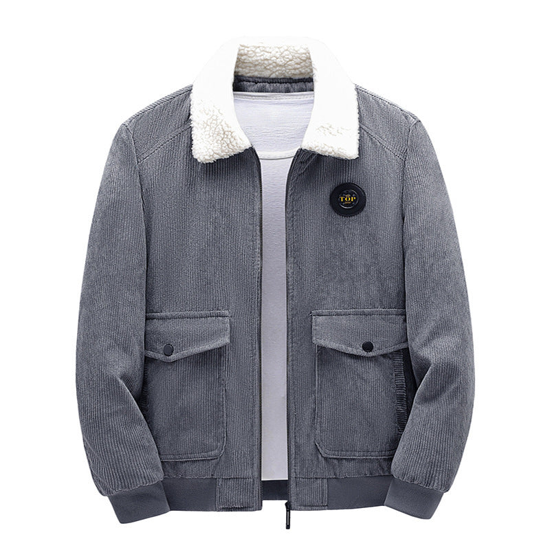 Herren Weiche Cordjacke mit Fleece-Futter Drune