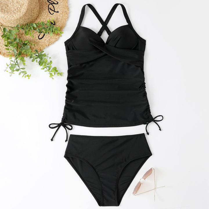Damen Tankini-Set mit elegantem Wickeldesign und raffinierter Rüsche Drune