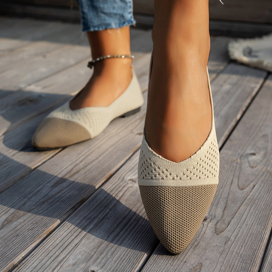 Damen Ballerinas mit kreativem Hahnentrittmuster und flexiblem Fußbett Drune