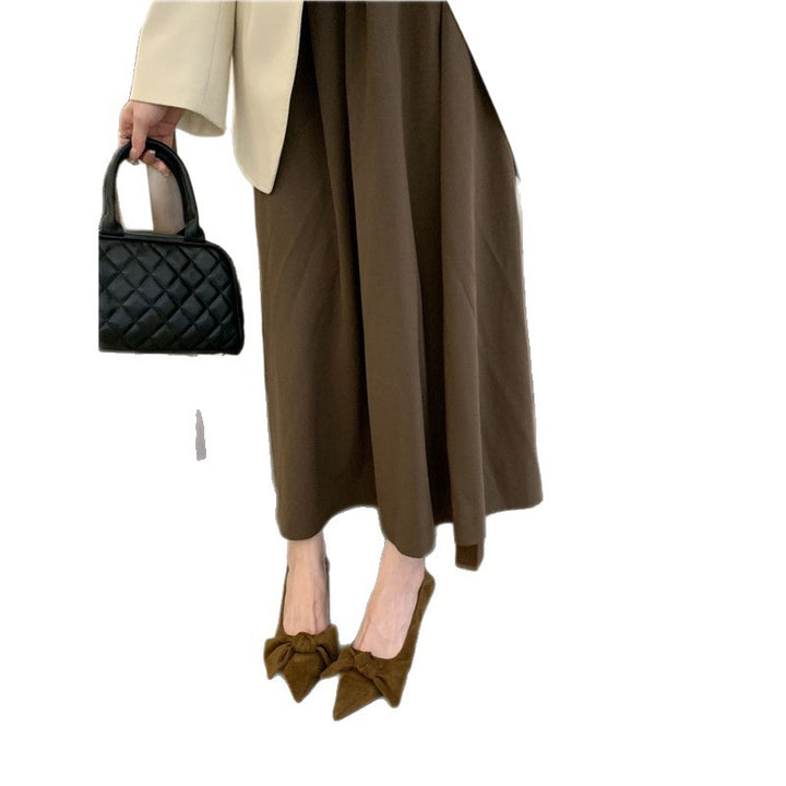 Damen elegante spitze Samt-Pumps mit mittelhohem Kittenabsatz und Zierschleife Drune