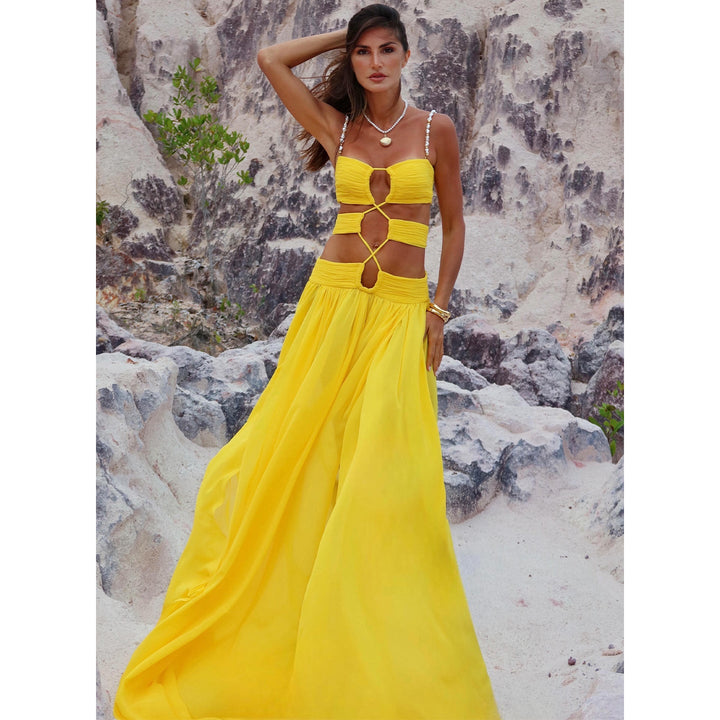 Damen Maxikleid mit einzigartigem Cut-Out Design Drune