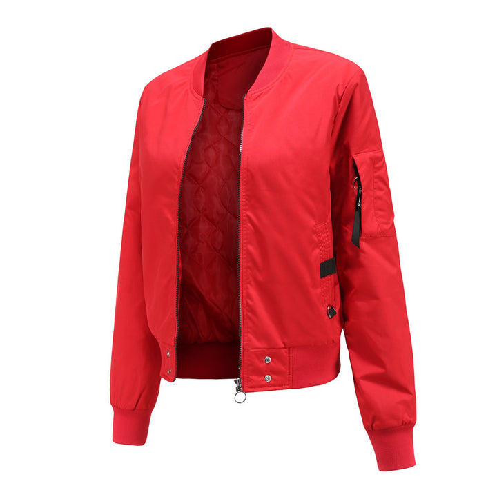 Damen modische Bomberjacke mit praktischen Taschen und seitlichen Einsätzen Drune