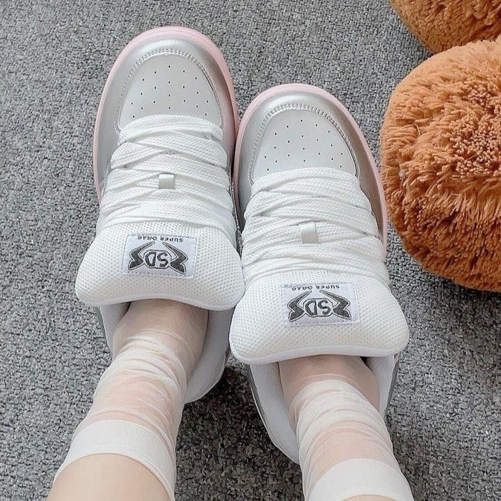 Damen Sportliche Sneakers mit atmungsaktivem Obermaterial und gepolsterter Sohle Drune