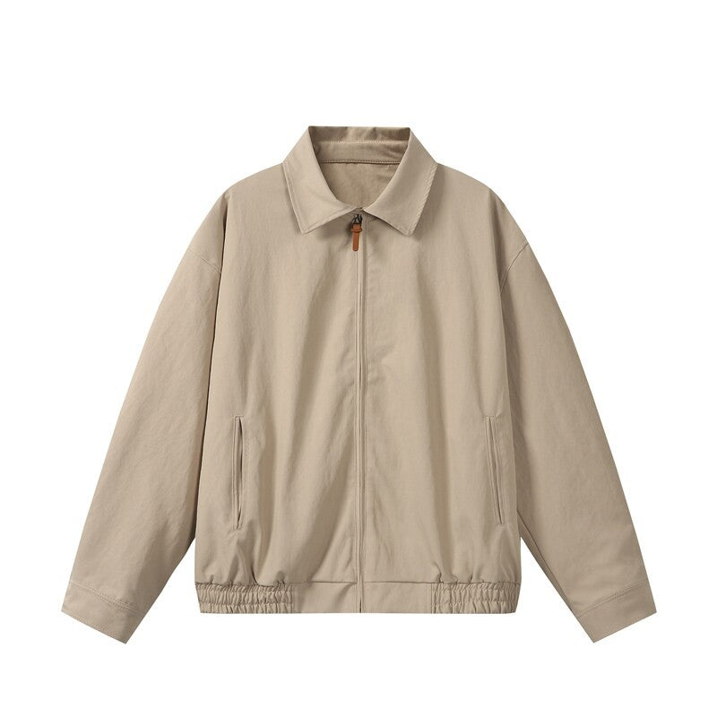 Unisex Leichte Oversize Übergangsjacke im Bomberstil mit Hemdkragen und elastischem Saum Drune