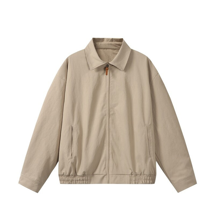 Unisex Leichte Oversize Übergangsjacke im Bomberstil mit Hemdkragen und elastischem Saum Drune