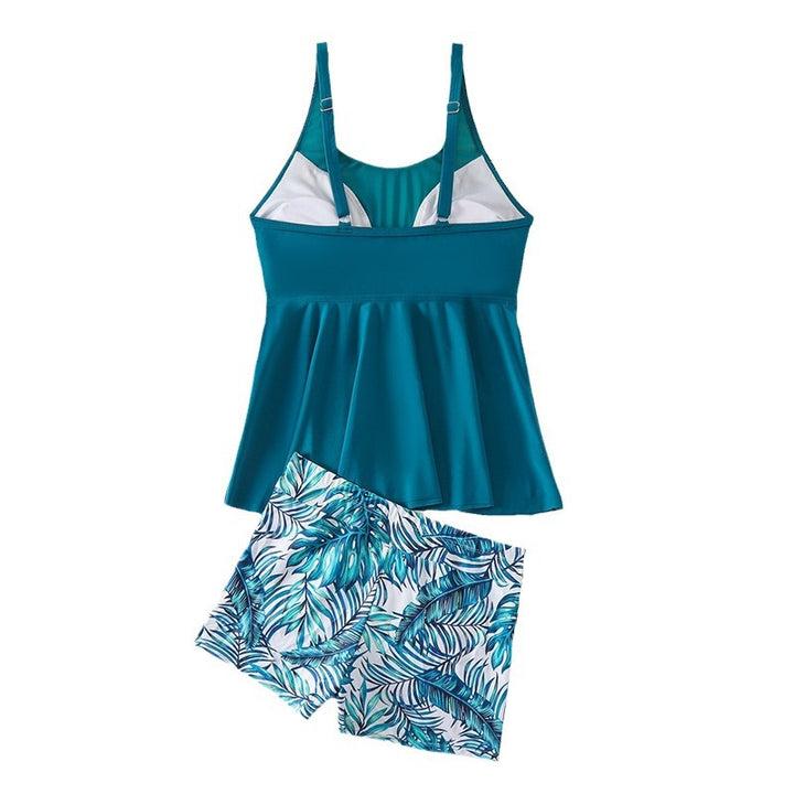 Damen Badeoutfit mit peplum Oberteil und modischen Shorts Drune