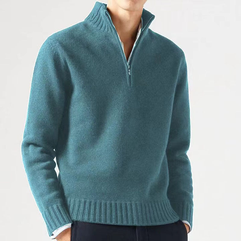 Herren Pullover mit hohem Kragen und modernem Reißverschluss Drune