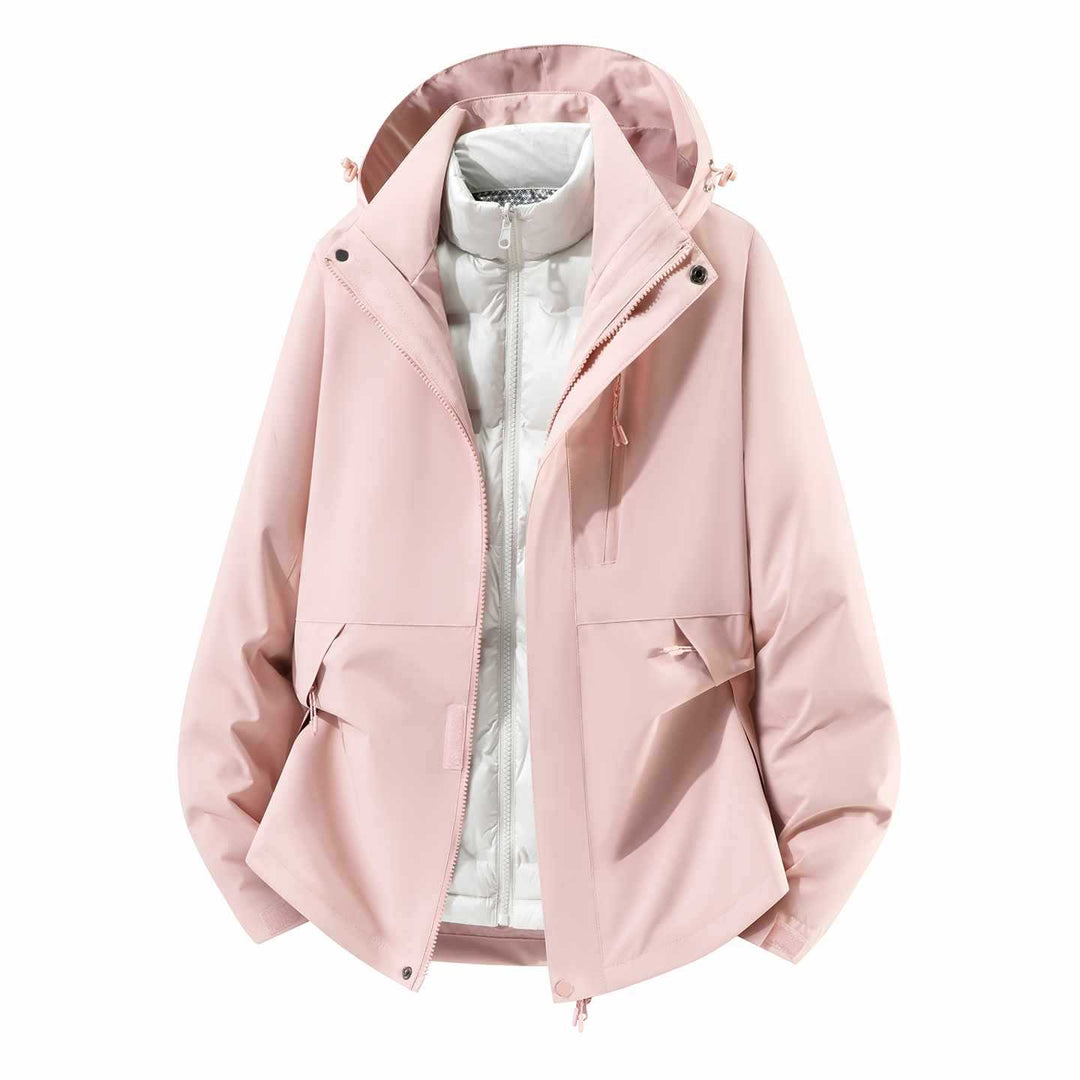 Herren Wasserfeste dreiteilige Winterjacke mit abnehmbarer Daunen-Innenjacke und Kapuze Drune