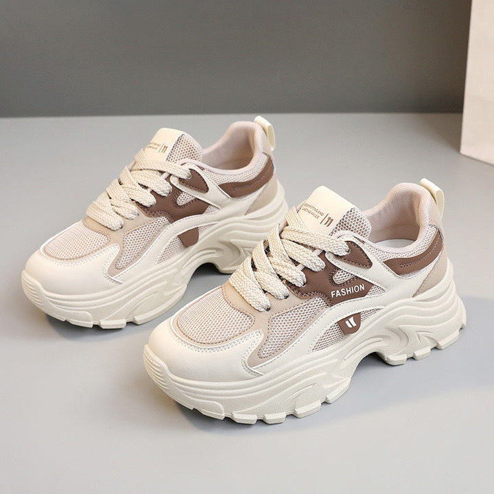 Damen modische Chunky Sneakers mit atmungsaktiver Mesh-Oberfläche und komfortabler Dämpfung Drune