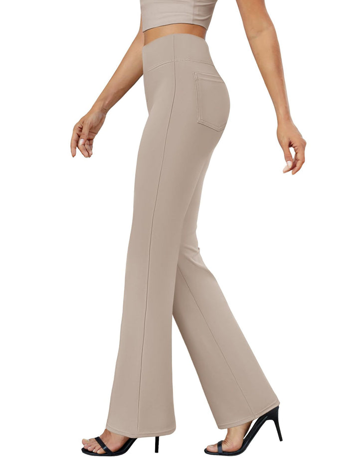 Damen Hochtaillierte Bootcut-Hosen Drune