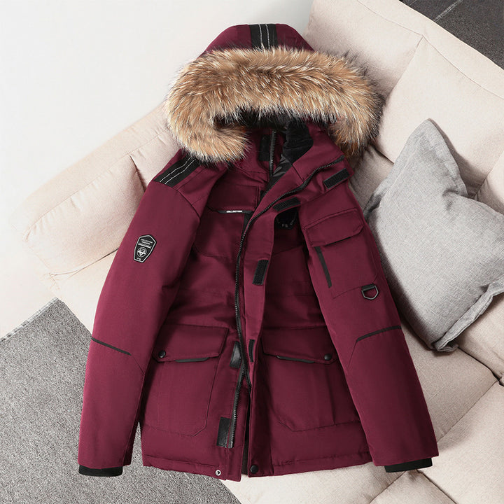 Herren Premium Expeditionsparka mit Kunstfellkragen, winddichter Membran und multifunktionalen Taschen Drune