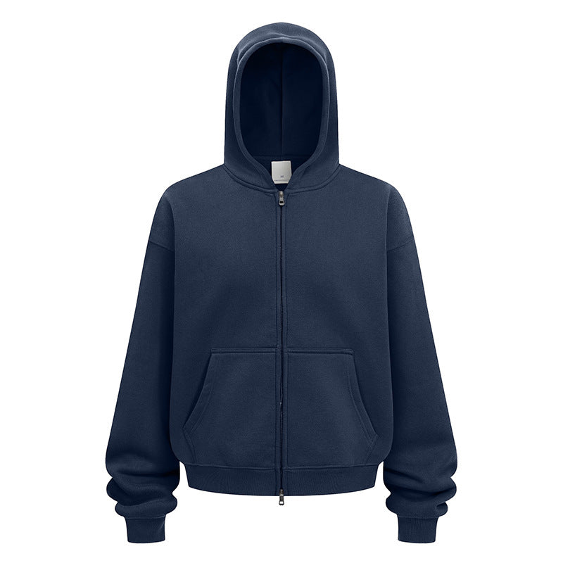 Damen entspannte Kapuzenjacke aus weichem Sweatmaterial mit praktischen Seitentaschen Drune