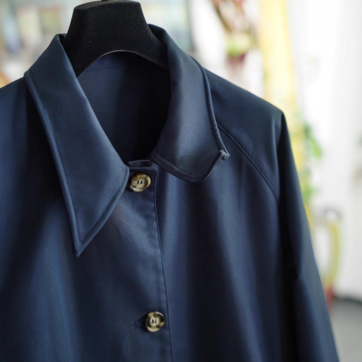 Damen Eleganter Trenchcoat mit Kontrastdetails Drune