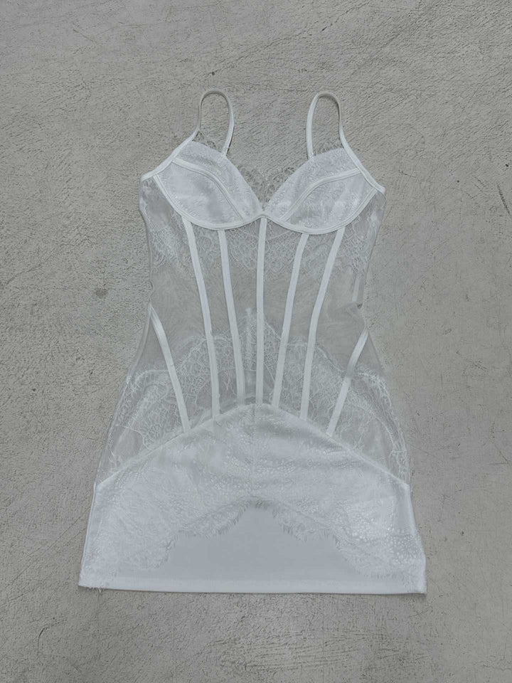 Damen Spitzen-Corsage mit durchsichtigen Einsätzen Drune