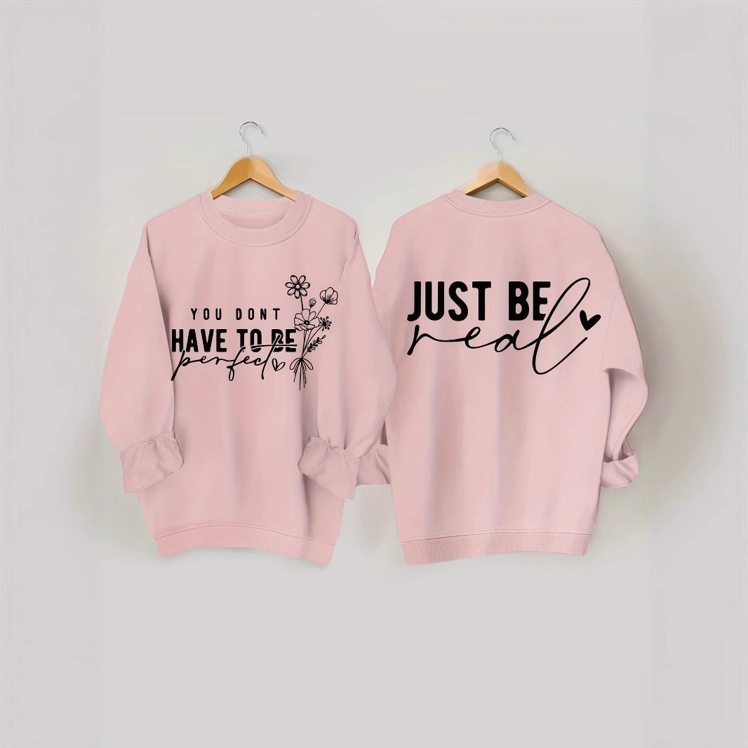Damen lässiger Pullover mit inspirierenden Botschaften Drune