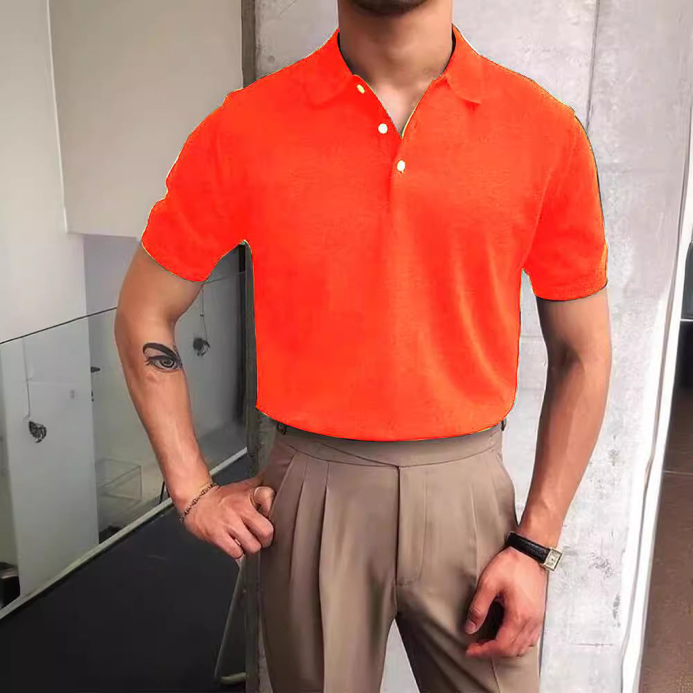 Herren nan Premium-Feinstrick-Poloshirt mit offenem Hemdkragen und dezenter Knopfleiste Drune