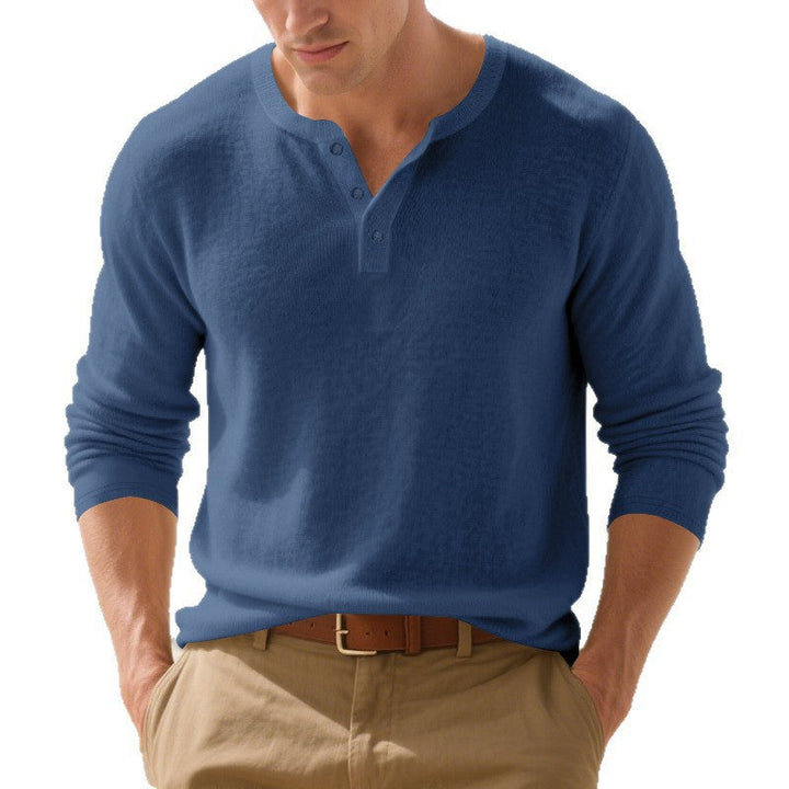 Herren Langarmshirt mit Knopfleiste Drune