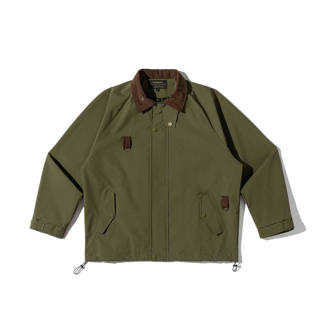 Herren Fieldjacke im Parka‑Stil mit Cordkragen und Utility‑Details Drune