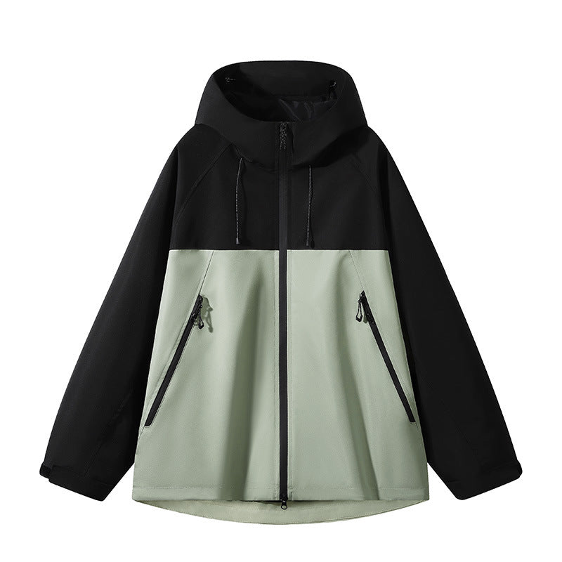 Herren elastische Softshell-Hoodiejacke mit ergonomischem Raglanschnitt, Zwei-Wege-Reißverschluss und verstellbaren Klettmanschetten Drune