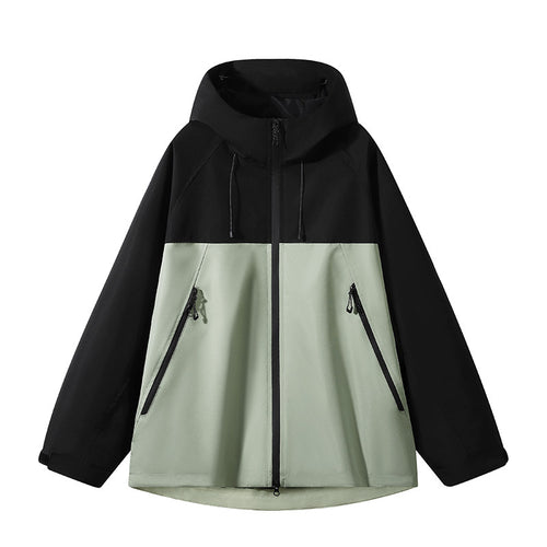 Herren elastische Softshell-Hoodiejacke mit ergonomischem Raglanschnitt, Zwei-Wege-Reißverschluss und verstellbaren Klettmanschetten Drune