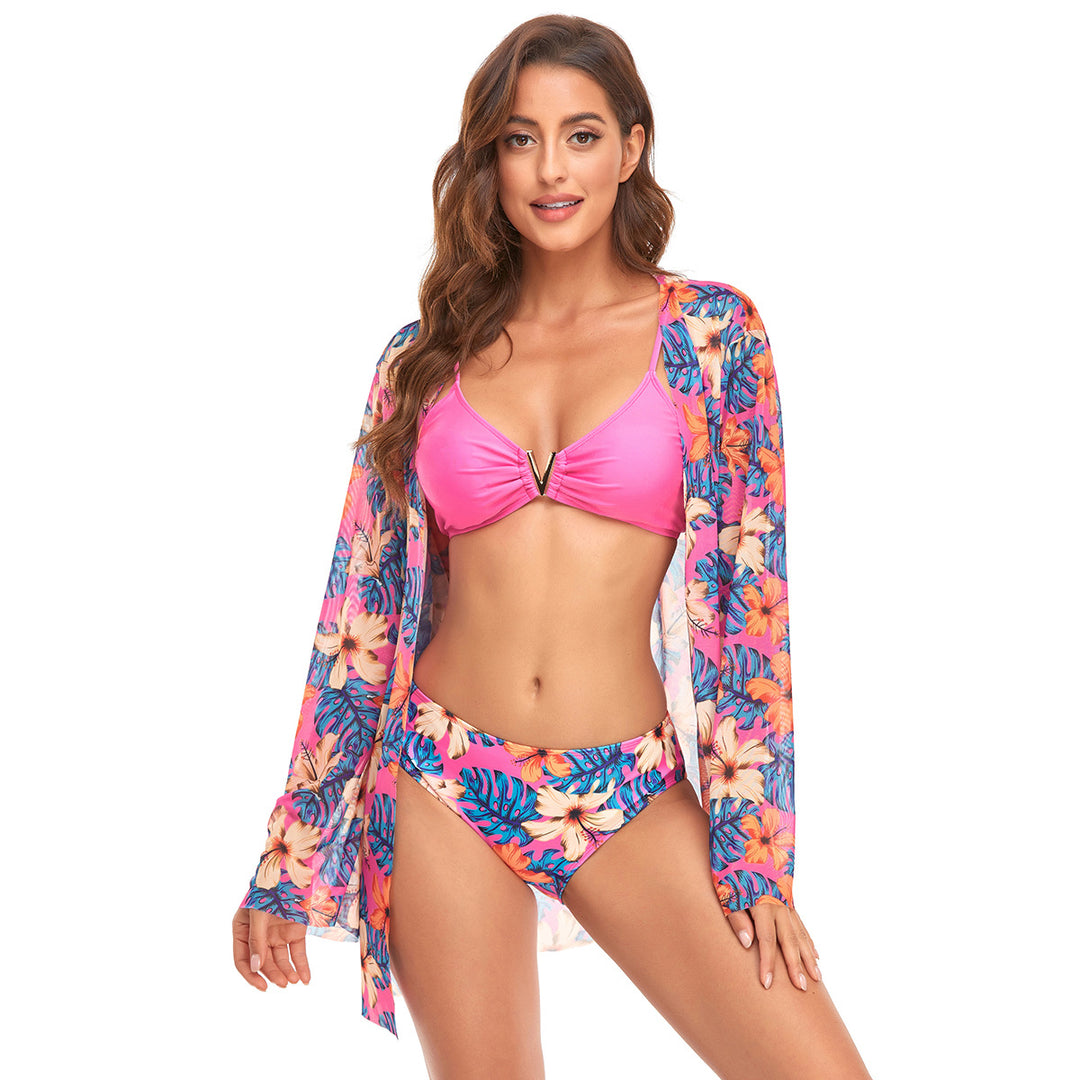 Damen Bikiniset mit transparenter Strandtunika Drune
