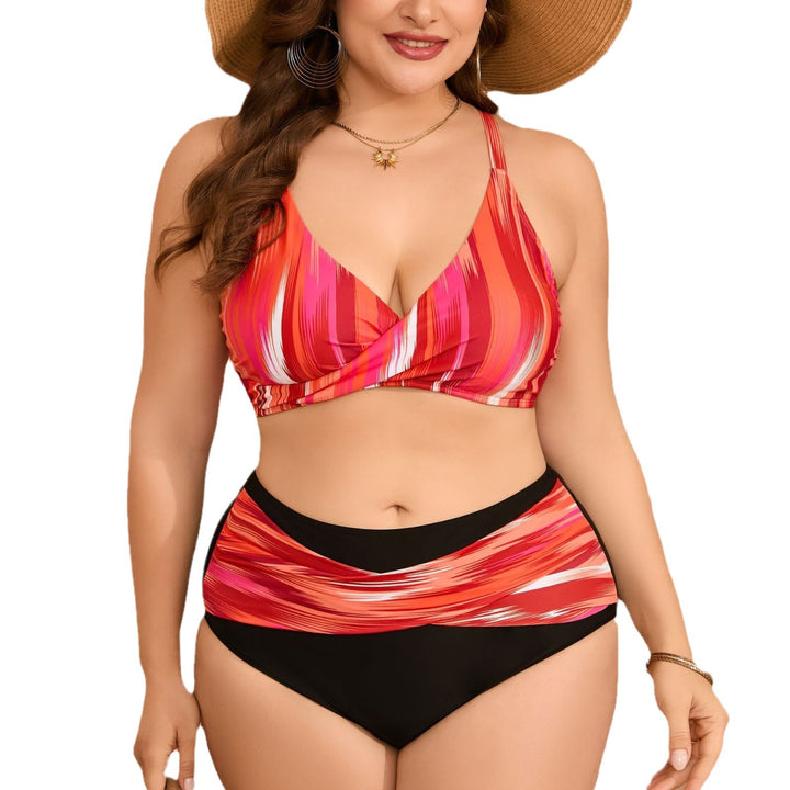 Damen Hochtaillierter Bikini mit Wickeloberteil Drune