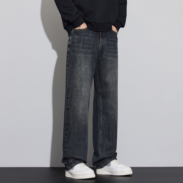 Herren Weite Denim-Jeans im Vintage-Look mit tiefer Leibhöhe und lässiger Passform Drune